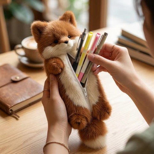 Fluffy pencil case plush fuzzy - fluffy,
