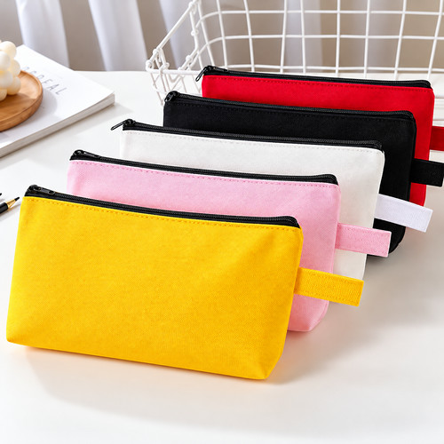 Plain canvas pencil case - case, zip