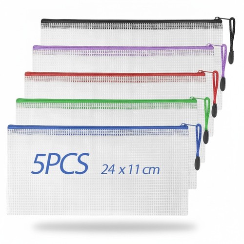 Plastic pencil case 5pcs - plastic,