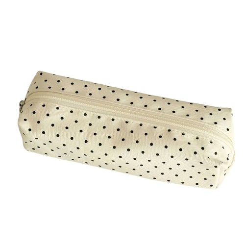 Dotted canvas pencil pouch - canvas,